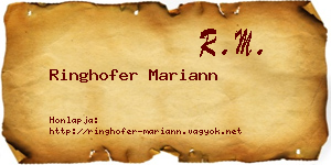Ringhofer Mariann névjegykártya