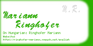 mariann ringhofer business card